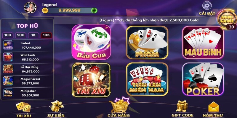 Đa dạng sảnh chơi game bài đổi thưởng trực tuyến